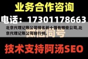 北京代理记账公司排名前十强有哪些公司,北京代理记账公司排行榜。