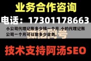 小公司代理记账多少钱一个月,小的代理记账公司一个月可以做多少业务。