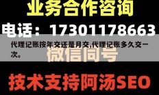 代理记账按年交还是月交,代理记账多久交一次。