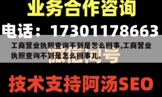 工商营业执照查询不到是怎么回事,工商营业执照查询不到是怎么回事儿。