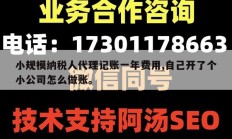 小规模纳税人代理记账一年费用,自己开了个小公司怎么做账。