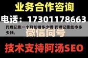 代理记账一个月能赚多少钱,代理记账能挣多少钱。