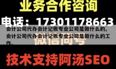 会计公司代办会计记账专业公司是做什么的,会计公司代办会计记账专业公司是做什么的工作。
