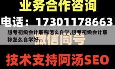 想考初级会计职称怎么自学,想考初级会计职称怎么自学好。