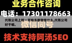 代账公司上班一开始去都做些什么,代账公司好干嘛。